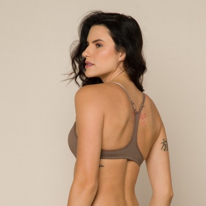 Sutiã Com Bojo Embutido E Costas Nadador Castanho