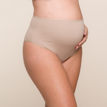 Calça Alta Gestante Microfibra Chocolate