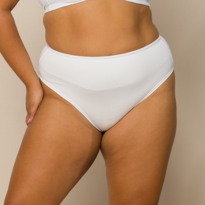 Calcinha Firmadora com Faixa Dupla Microfibra Branco
