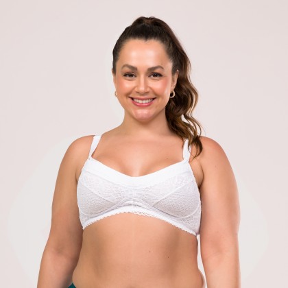 Sutiã Amamentação Detalhe Renda Branco