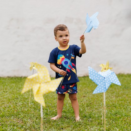 Pijama Infantil Estampa Galáxia