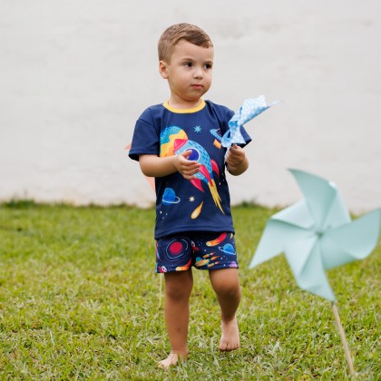 Pijama Infantil Estampa Galáxia