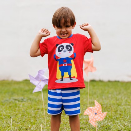 Pijama Infantil Estampa Super Panda
