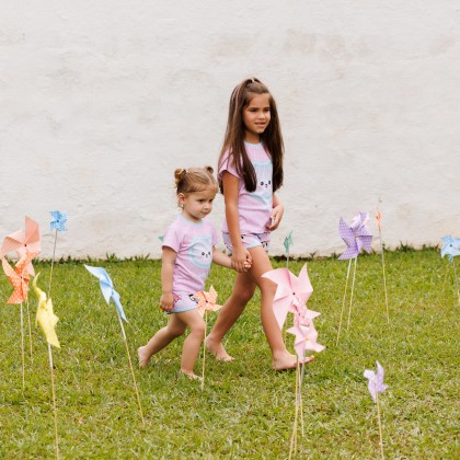 Pijama Infantil Estampa Miau
