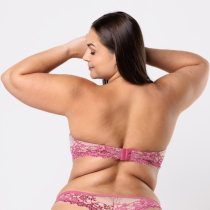 Sutiã Tomara Que Caia Com Bojo Nude e Rosa