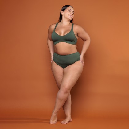 Calcinha Firmadora com Faixa Dupla Microfibra Plus Verde Croco