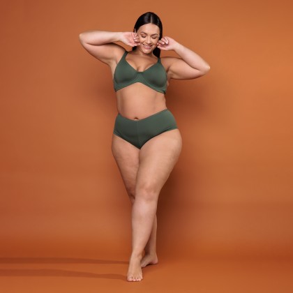 Calcinha com Reforço na Cintura Microfibra Plus Verde Croco