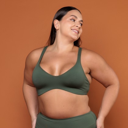 Sutiã com Dupla Camada De Microfibra Verde Croco