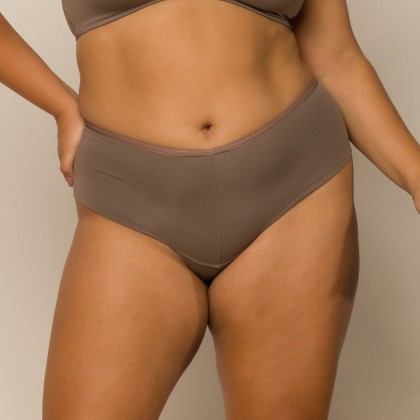 Calcinha com Reforço na Cintura Microfibra Plus Castanho