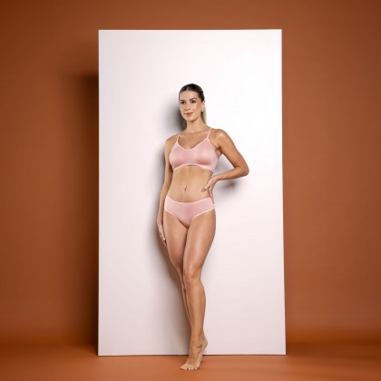 Sutiã Viscose Basic e opção nadador Rosa Claro