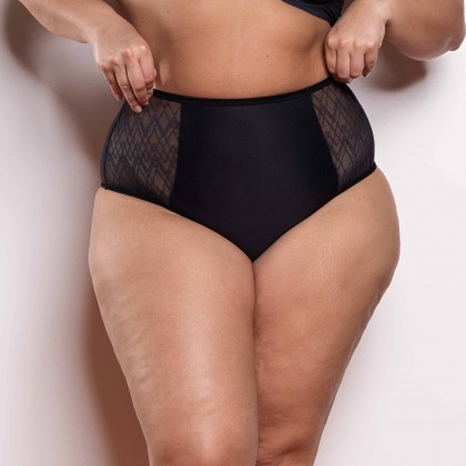 Calcinha Hot Pant com Recortes em Laise Preto