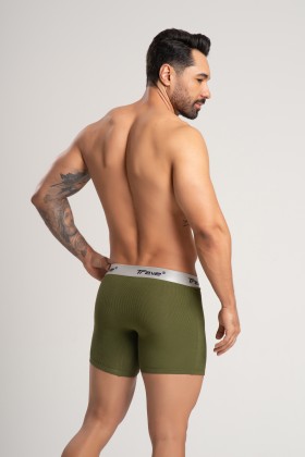 Cueca Long Fibra de Bambu Canelado Verde