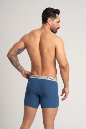 Cueca Long Fibra de Bambu Canelado Az.Claro