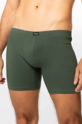 Cueca Boxer Long Cotton Verde Escuro