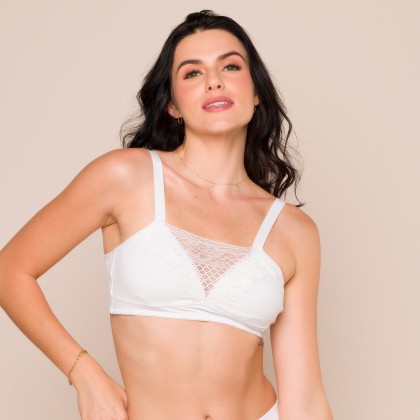 Sutiã Com Detalhe Em Renda Mastec Branco