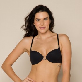 Sutiã Com Bojo Embutido E Costas Nadador Preto