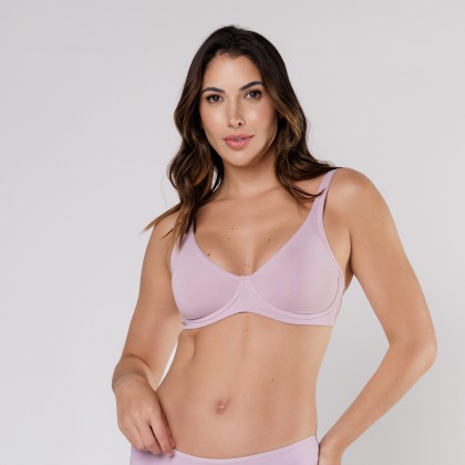 Sutiã Reforçado Duplo com Aro Microfibra Rosa Claro