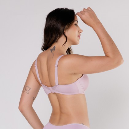 Sutiã Reforçado Duplo com Aro Microfibra Rosa Claro