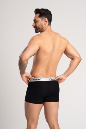 Cueca Boxer Fibra de Bambu Canelado Preta