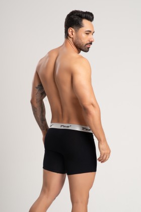 Cueca Long Fibra de Bambu Canelado Preta